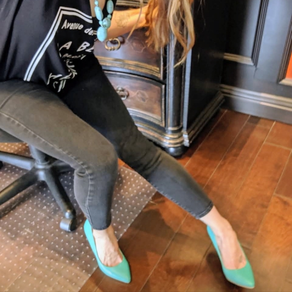 Aldo Vibrant Teal Heels - Picture 10 of 10